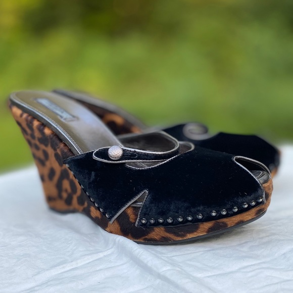 Prada Leopard print platform sandals size 8 - Picture 1 of 3